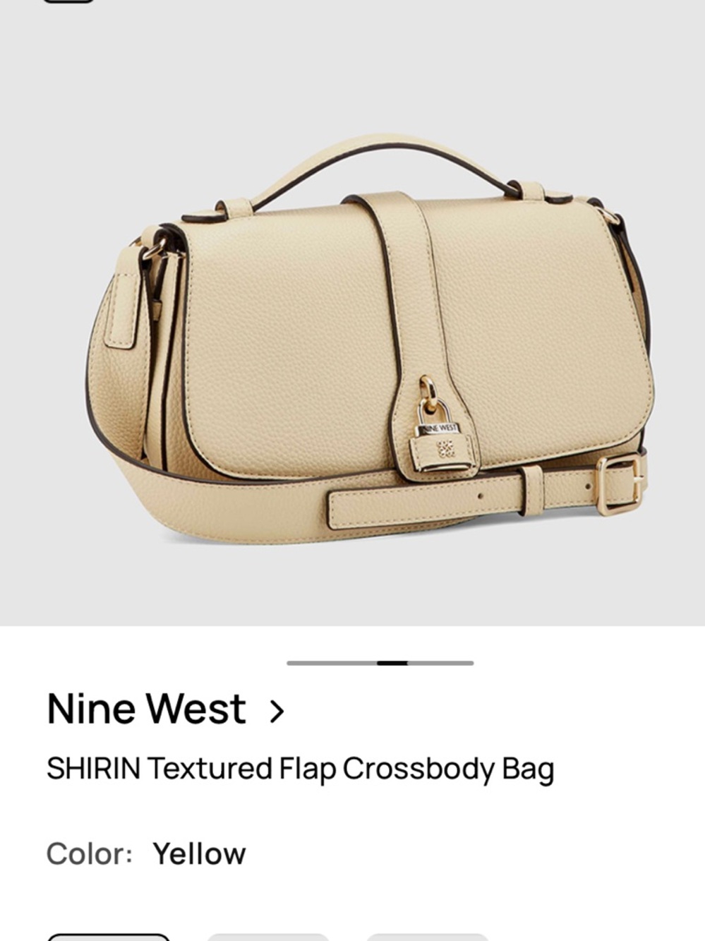 Nine West SHIRIN Textured Flap Crossbody Bag Yellow